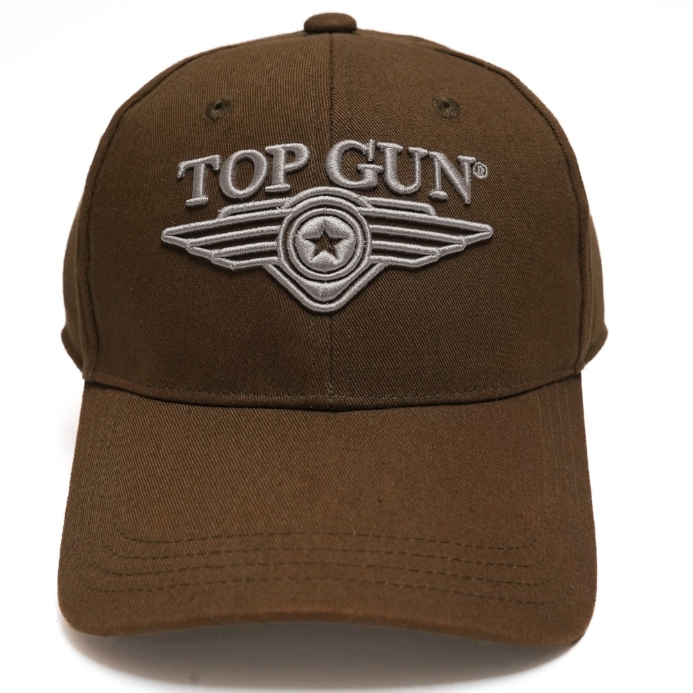 Top Gun Hat An American Icon Brown‎ Cotton Adjustable Baseball Cap OSFA Logo